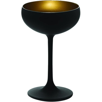 Келихи для шампанського 230 мл, набір 6 предметів, чорний/золотистий Elements Stölzle Lausitz