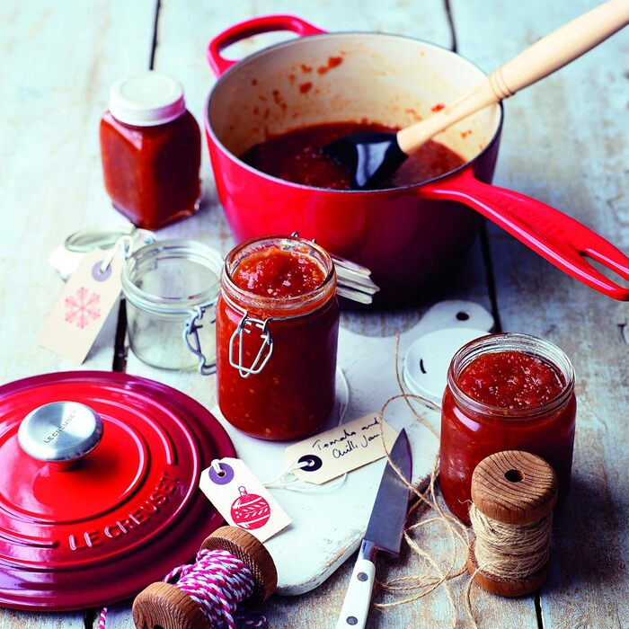 Чавунний сотейник Ø 20 см, 2,5 л з кришкою, вишнево-червоний Signature Le Creuset