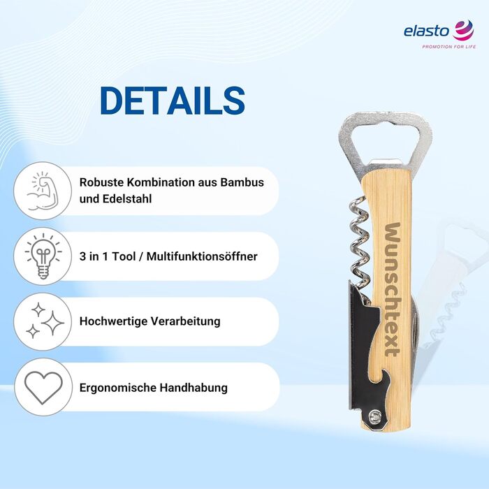 Персоналізований багатофункціональний відкривач 3-в-1 elasto PROMOTION FOR LIFE