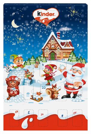 Різдвяний адвент-календар, 24 шоколадні делікатеси 150 г Mini Mix Kinder