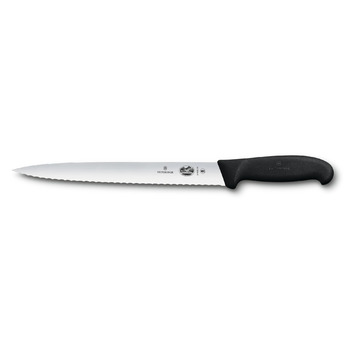 Кухонный нож Victorinox Fibrox Лезвие для нарезки 25см мин. из черного. Ручка