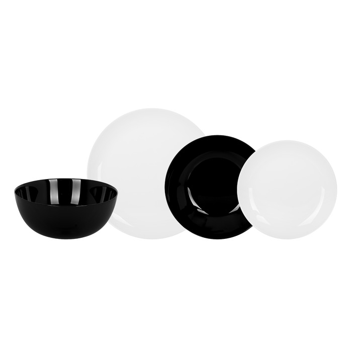 Сервіз LUMINARC DIWALI BLACK & WHITE, 19 предметів (6471668)