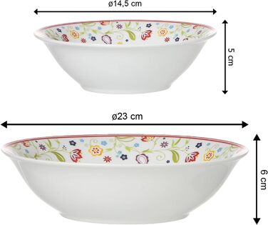 Набір сервірувальних мисок з квітковим декором 7 предметів Ritzenhoff & Breker