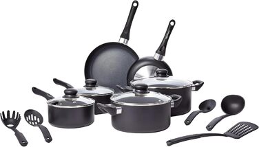 Набір посуду з антипригарним покриттям Kitchen-Profi Basics, 15 предметів, чорний