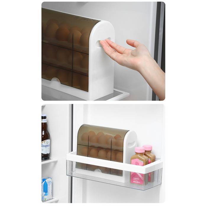 Органайзер для яиц на дверцу холодильника, с крышкой Vialex