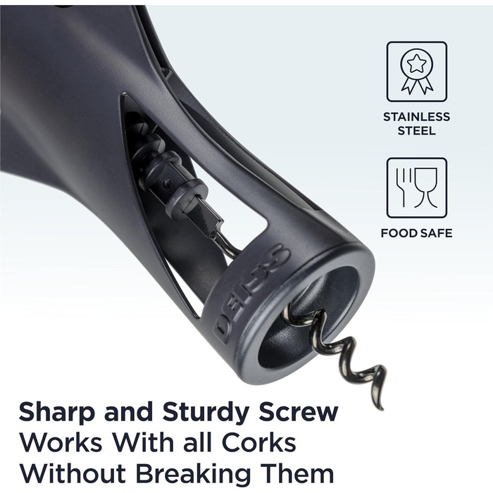 Професійний штопор-крило чорний Deiss