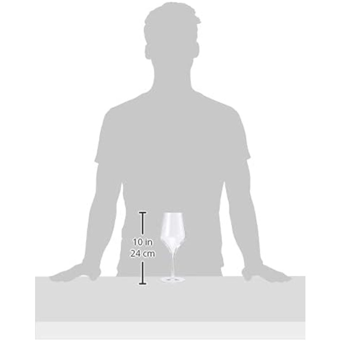 Упаковка Luigi Bormioli з 6 кришталевих келихів для вина, 7540459 Supremo, 8,8 см x 8,8 см x 23,3 см, прозора.