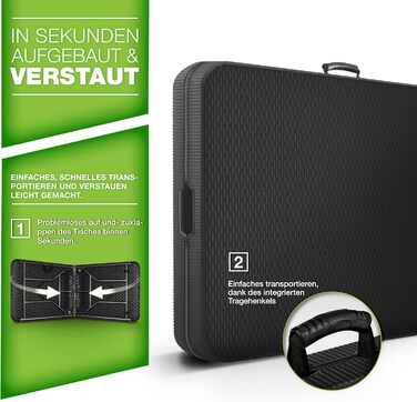 Складной стол 180x75 см антрацит tillvex