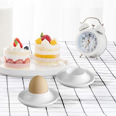 Керамічні підставки для яєць Cinf у горошок, великодній подарунковий набір із 4 порцелянових підставок для сніданку, кухонне начиння, міцні, легко миються, багаторазові (2 підставки для яєць)