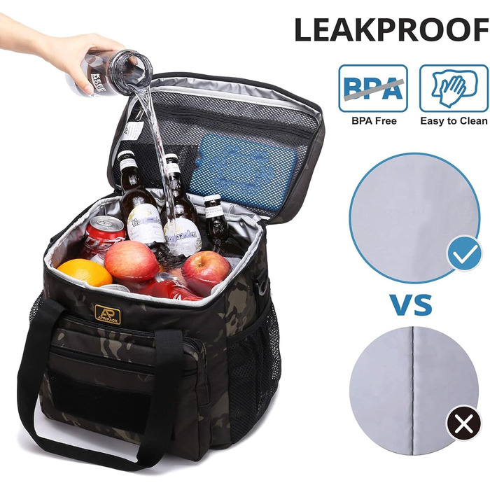 Тактична ланч-сумка для чоловіків 12,3 л чорний камуфляж Bunnychic