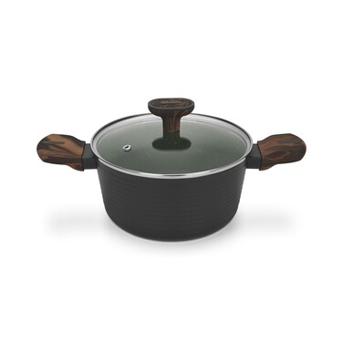 Кастрюля Fissman 20x10 см/2,6 л CUISINE со стеклянной крышкой алюминий с антипригарным покрытием (14592)