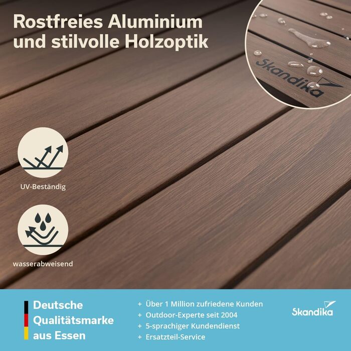 Алюминиевый раскладной стол 140 x 70 x 70 см Skandika