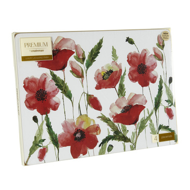 Набор пробковых подставок под тарелки Kitchen Craft Poppies, 40 х 29 см, 4 пр.