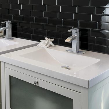 Наклейки для плитки, що самоклеяться - упаковка з 5 аркушів 29,36 см x 21,29 см - 3D самоклеючі ПВХ наклейки для плитки та фартуха для кухні, ванної кімнати та стін, кольорова та водонепроникна плитка (Nero Schwarz)