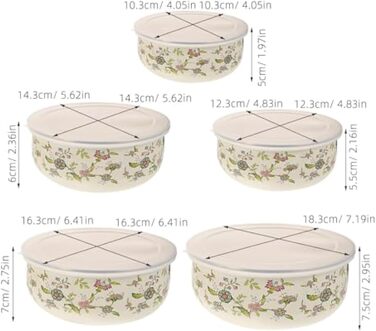 Наборы эмалированных мисок с крышками 5 предметов RSBFER