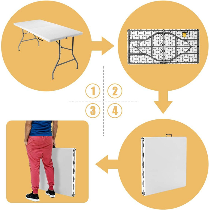 Складной кемпинговый стол 157 х 74 х 74 см RELAX4LIFE