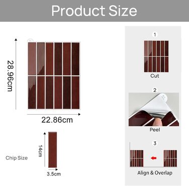 Самоклеюча настінна плитка, 3D плитка для кухні, що самоклеїться, легко миється, самоклеюча кухонна плитка для оздоблення та ремонту дому, 28x22 см, 10 аркушів (червона)