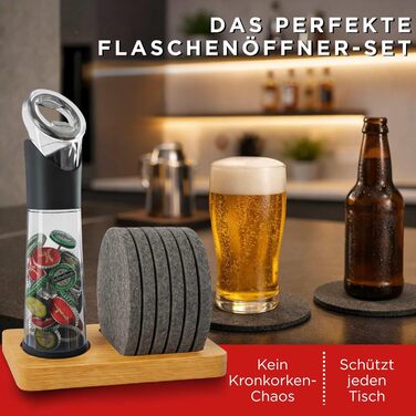 Відкривачка для пляшок з контейнером для кришечок з тримачем wortek