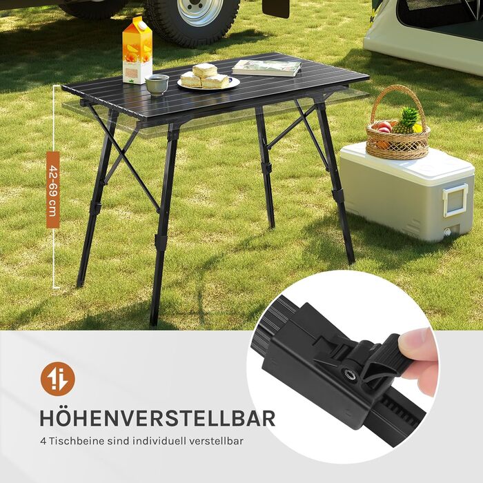 Складний алюмінієвий стіл для кемпінгу WOLTU