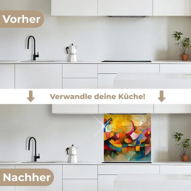 Кухонний фартух 60x80 см Самоклеючий настінний захисний екран для кухні Кухонний фартух Кухонні фасади Кухонні фартухи Кухонна стіна Вода - Пейзаж - (Мистецтво - Абстрактне, 80 x 80 см)