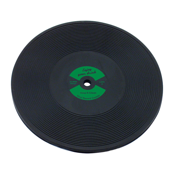 D005G Костер 'LP Disk' d 100 мм,колір чорний з зеленою вставкою, каучук