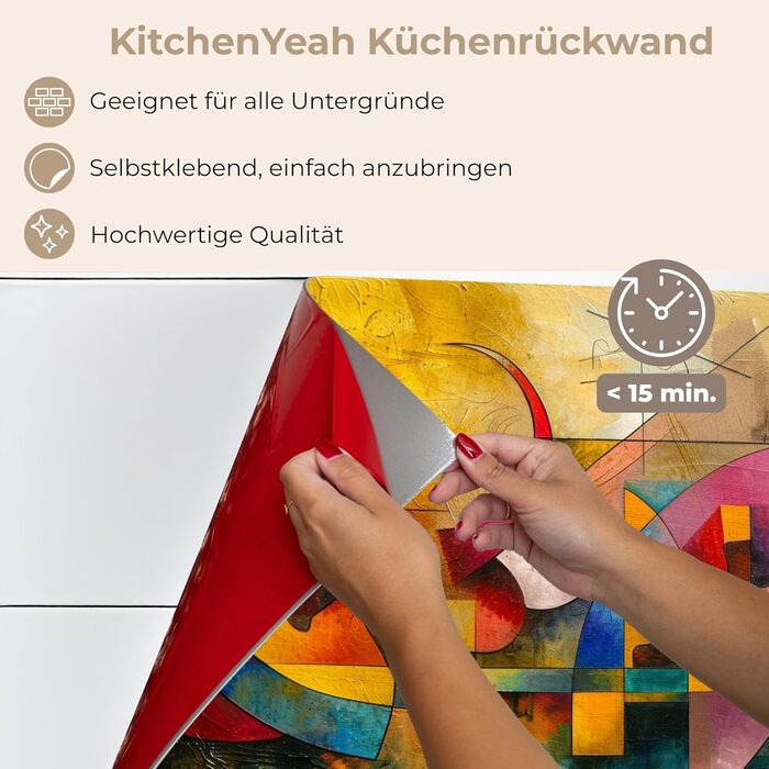 Кухонний фартух 60x80 см Самоклеючий настінний захисний екран для кухні Кухонний фартух Кухонні фасади Кухонні фартухи Кухонна стіна Вода - Пейзаж - (Мистецтво - Абстрактне, 80 x 80 см)