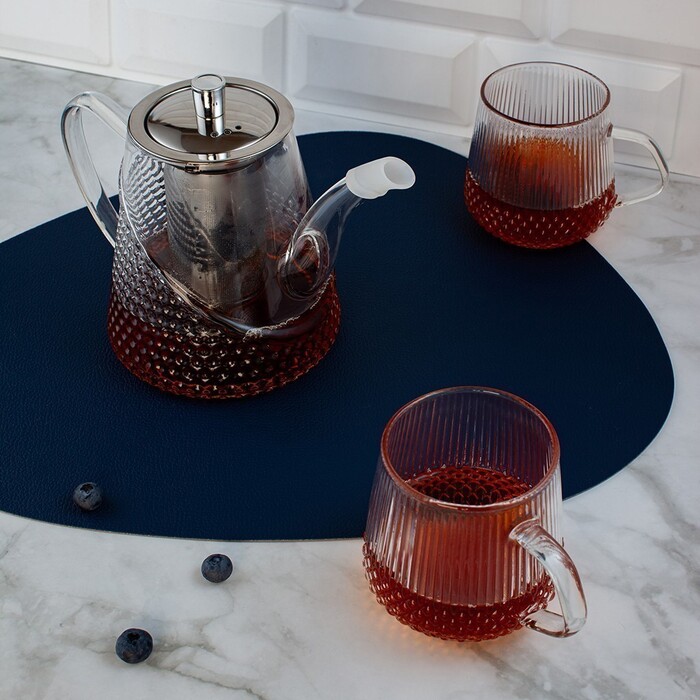 Чайник для заварювання Fissman 1000 мл зі сталевим фільтром жаростійке скло (9173)