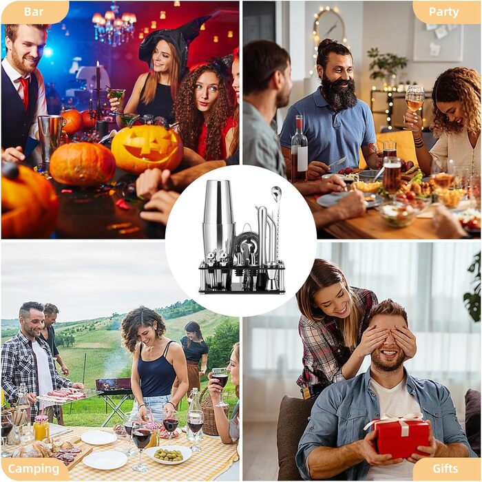 Набор для коктейлей из нержавеющей стали 15 предметов Cinnani