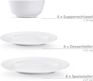 Набір посуду konsimo Combi 12 персон Набір тарілок LARIS Modern 36 предметів Столовий сервіз - Сервіз та набори посуду - Комбінований сервіс 12 осіб - Сервіз для сім'ї - Посуд кольоровий Посуд (білий, на 6 осіб)