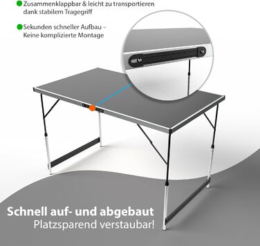 Багатофункціональний розкладний стіл 100x60 см BigDean