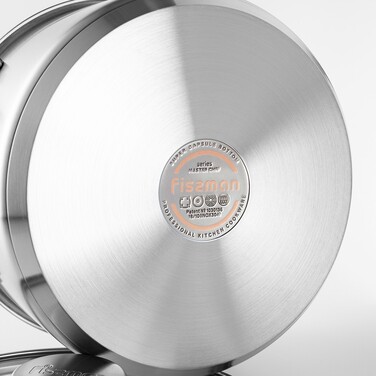 Каструля Fissman MASTER CHEF 20x11 см / 3,1 л зі скляною кришкою нержавіюча сталь (15096)