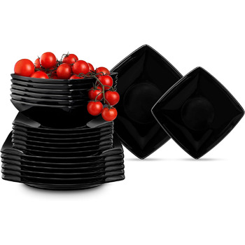 Набір посуду konsimo 12 персон Набір тарілок EPIRI Modern 36 предметів Столовий сервіз - Сервіз та набори посуду - Комбінований сервіз 12 осіб - Сервіз для сім'ї - Посуд тарілки (глянцеві чорні, на 6 персон)