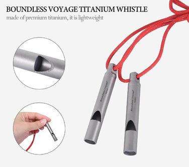 Титановий аварійний свисток із шийним ременем для кемпінгу 2 шт. Boundless Voyage