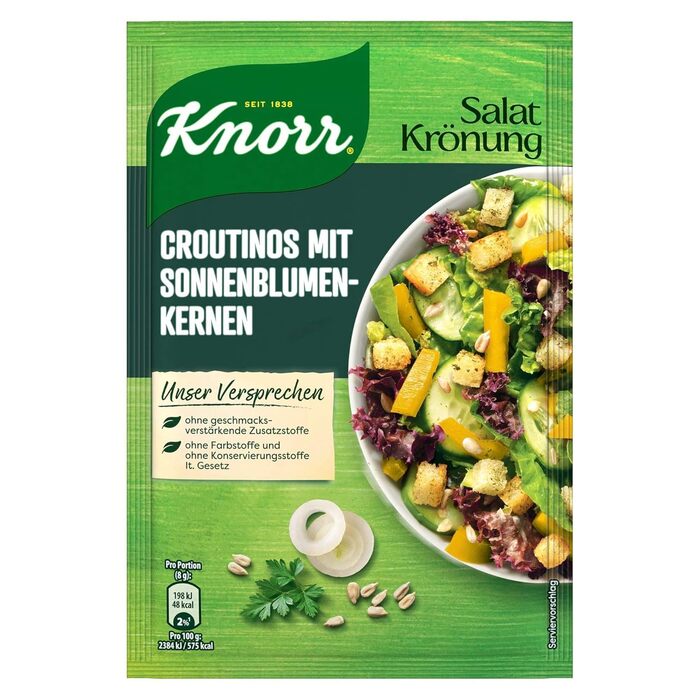 Салатні крутони Knorr з цибулею для смачного салату без додавання підсилювачів смаку 20 х 25 г (25 г (5 упаковок))