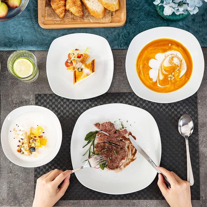 Серія Elisa, 12-предметний кремовий порцеляновий кавовий набір, кавові чашки та блюдця на 6 осіб для кави, чаю, десертів (білий, набір посуду (24 предмети))