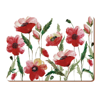 Набор пробковых подставок под тарелки Kitchen Craft Poppies, 40 х 29 см, 4 пр.