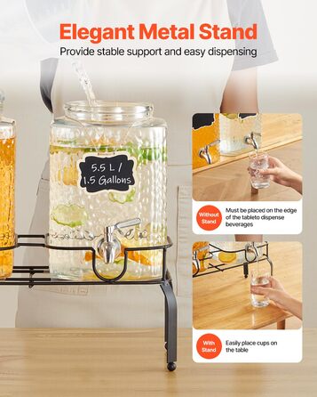 Диспенсер для напоїв  з двома резервуарами 5,5 л VEVOR