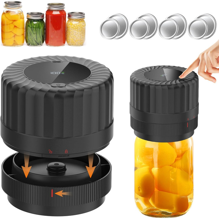 Електричний вакуумний пакувальник для банок Мейсона HUIJUTCHEN