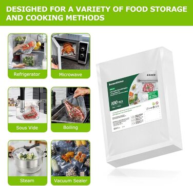Вакуумні пакети 100 пакетів 15 x 25 см Professional Bonsenkitchen