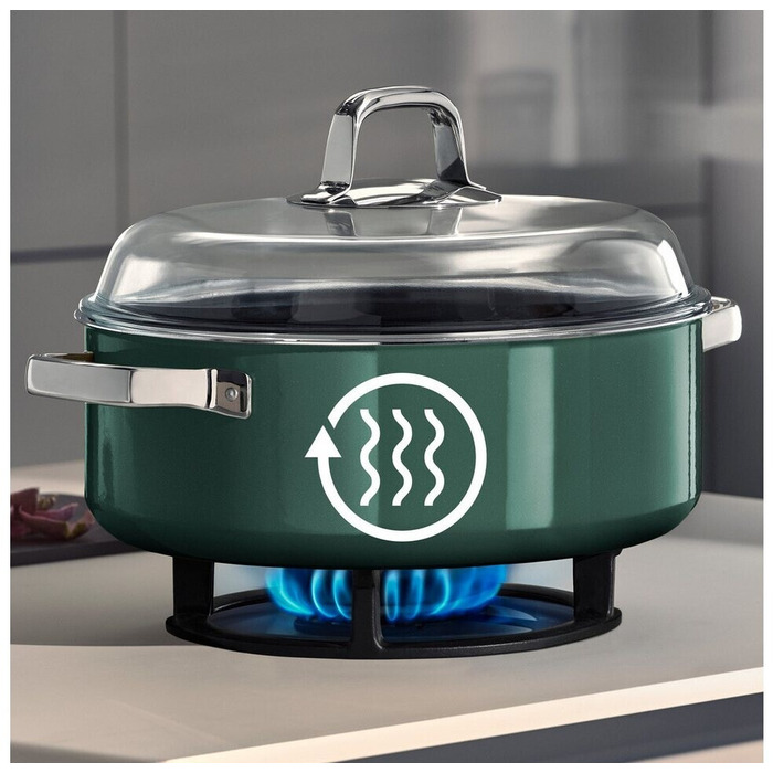 Жаровня 6 л со стеклянной крышкой 28 см, эвкалипт Fusiontec Mineral Pro WMF