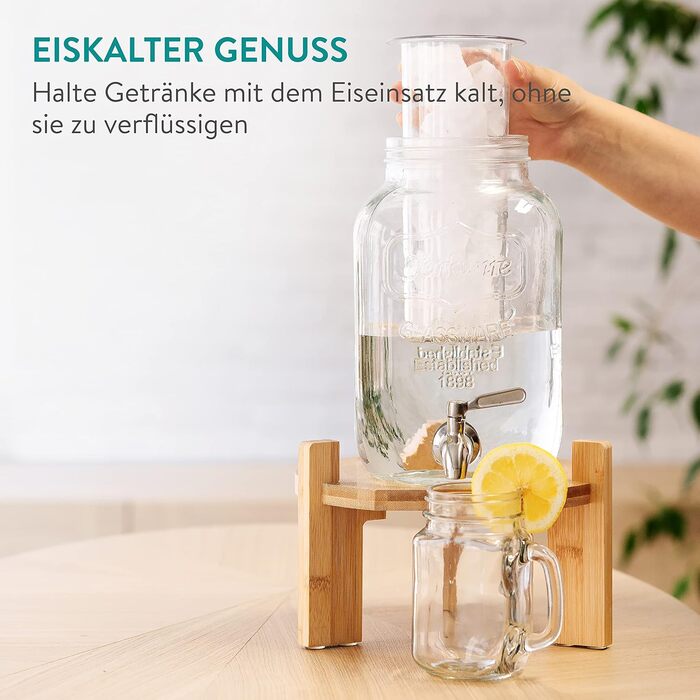 Диспенсер для напитков с краном и крышкой 4 л Navaris