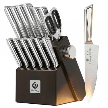 Набір ножів з деревяним блоком 14 предметів imarku