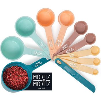Набір мірних ложок, 11 предметів, різнокольорові Moritz & Moritz
