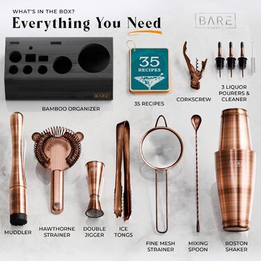 Професійний набір для приготування коктейлів із 14 предметів Bare Barrel