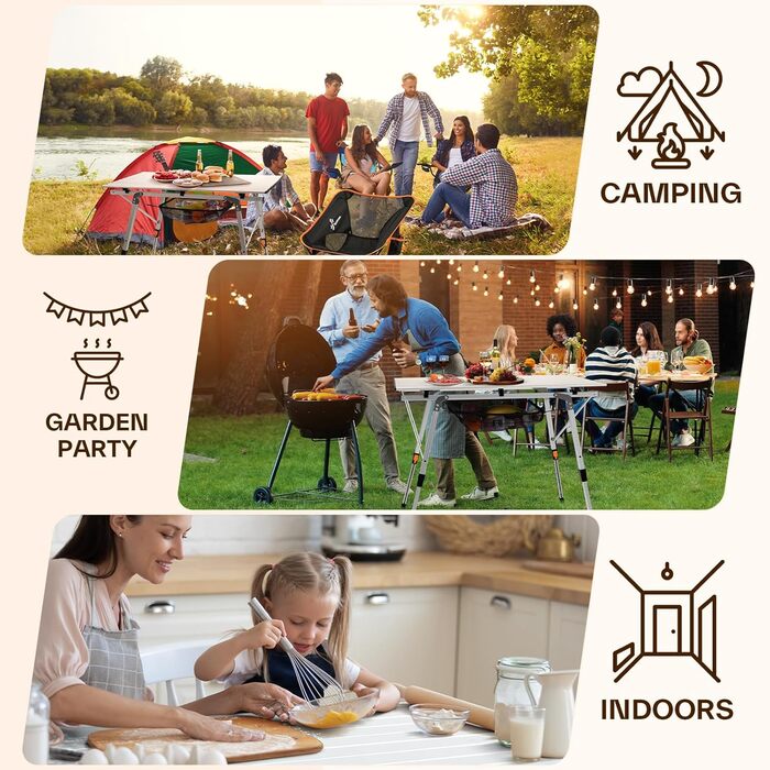 Складной стол для кемпинга и пикников серебряный Sportneer