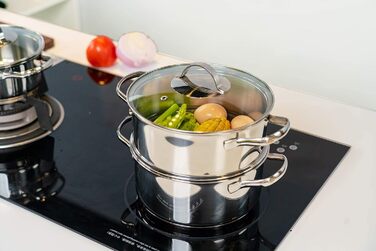 Набір посуду Kitchen-Profi Basics з 11 предметів з нержавіючої сталі, безпечний для індукції, з кришками, сріблястий