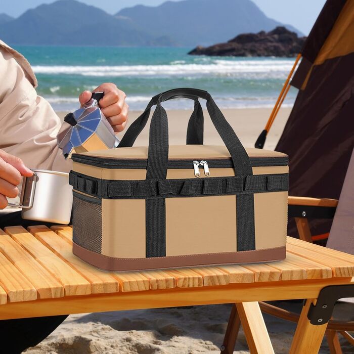 Ізольована сумка-холодильник герметична сумка для перенесення льоду, велика місткість, термоконтейнер для риболовлі, автомобіля, роботи, подорожі, пікніка, пляжу, басейну, гольфу, вантажівки, багаторазовий холодильник кольору хакі