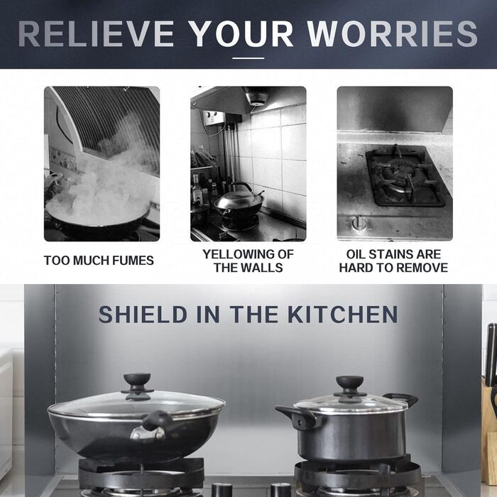 Настінний бризкозахисний екран для кухні 80 х 45 х 50 см Tauzveok