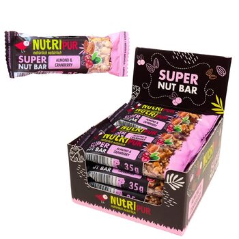 Горіхові батончики 16 х 35 г журавлина NutriPur