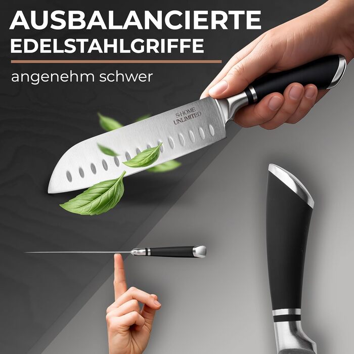 Набор 6 предметов кухонных ножей с деревянным блоком S-Home Unlimited